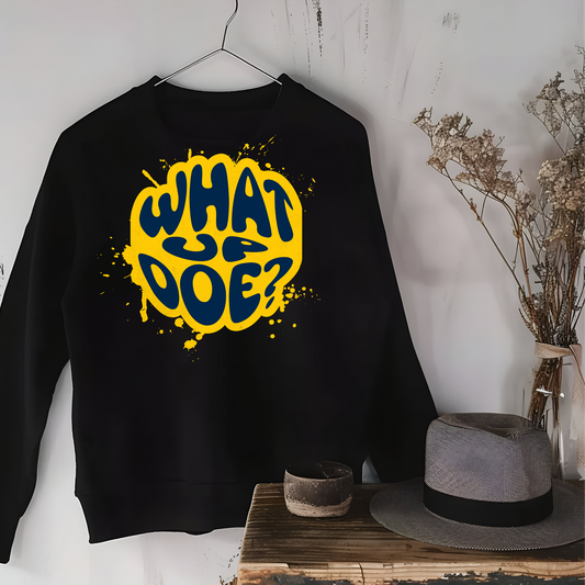 What Up Doe Unisex Sweatshirt - Blue & Yellow
