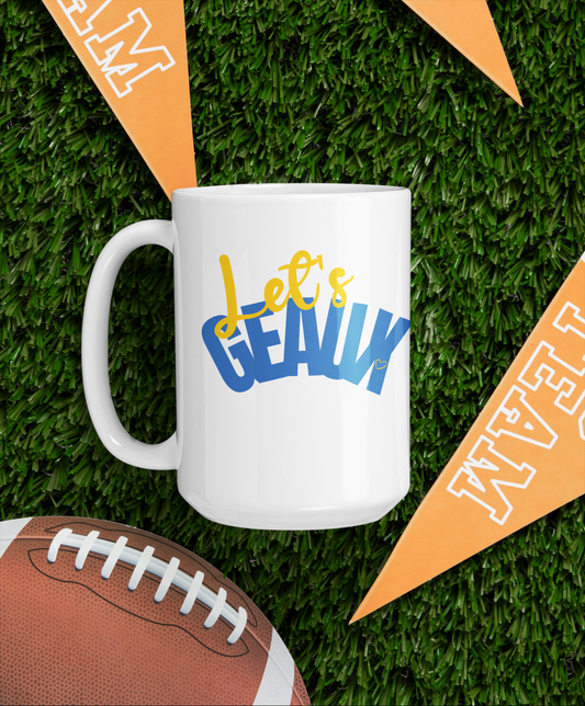 Let's Geaux Blue & Yellow Ceramic Mug