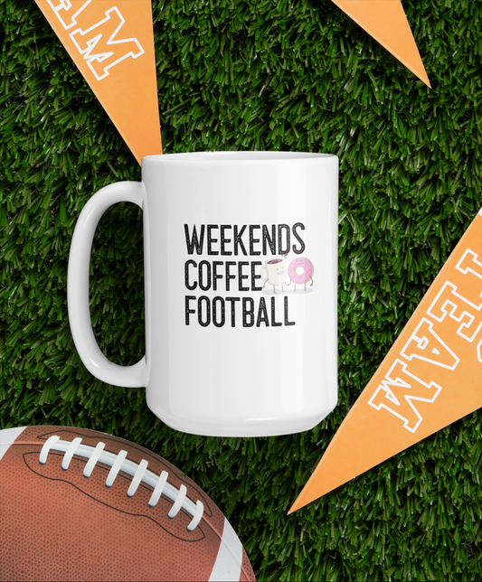 Weekends Coffee Football Ceramic Mug