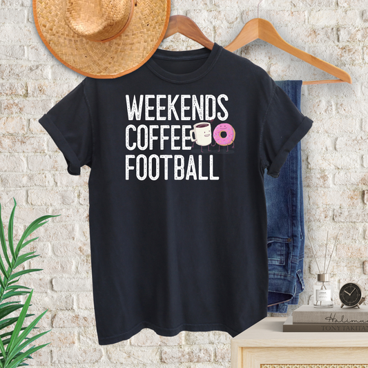 Weekends Coffee Football Unisex T-Shirt - White