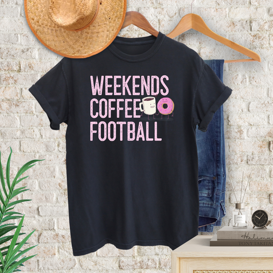 Weekends Coffee Football Unisex T-Shirt - Pink