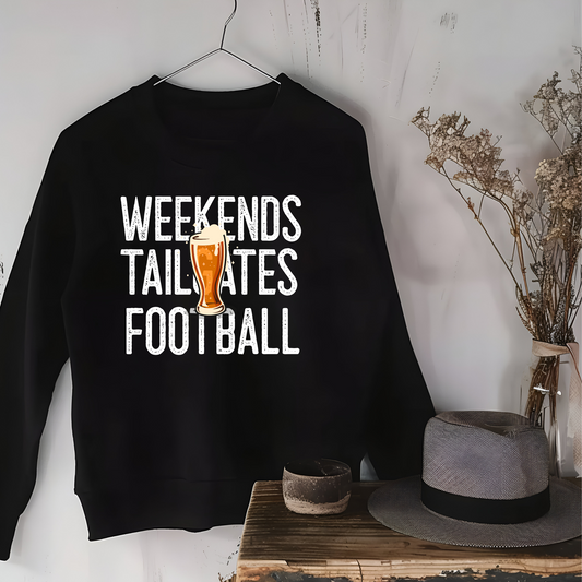 Weekends Tailgates Football Unisex Sweatshirt - White