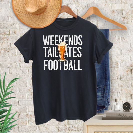 Weekends Tailgates Football Unisex T-Shirt - White
