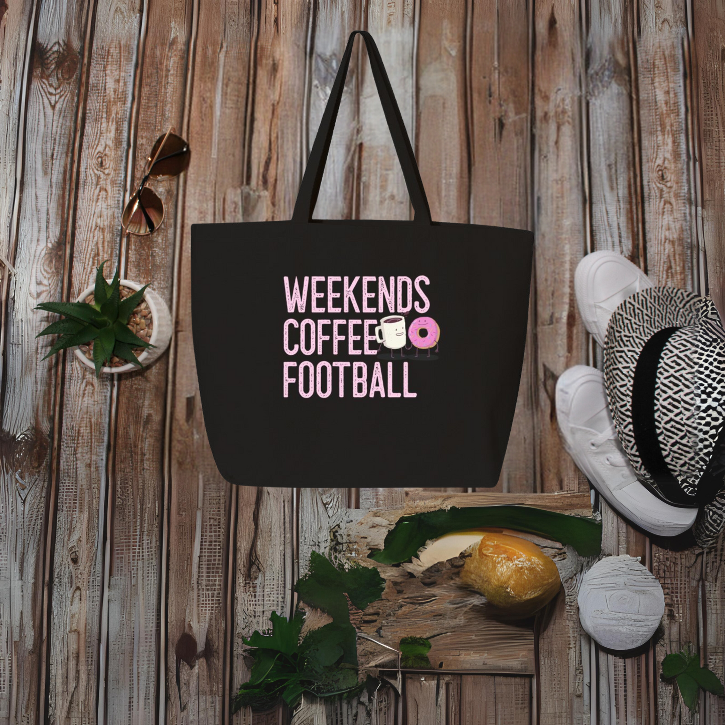 Weekends, Coffee, Football Jumbo Tote