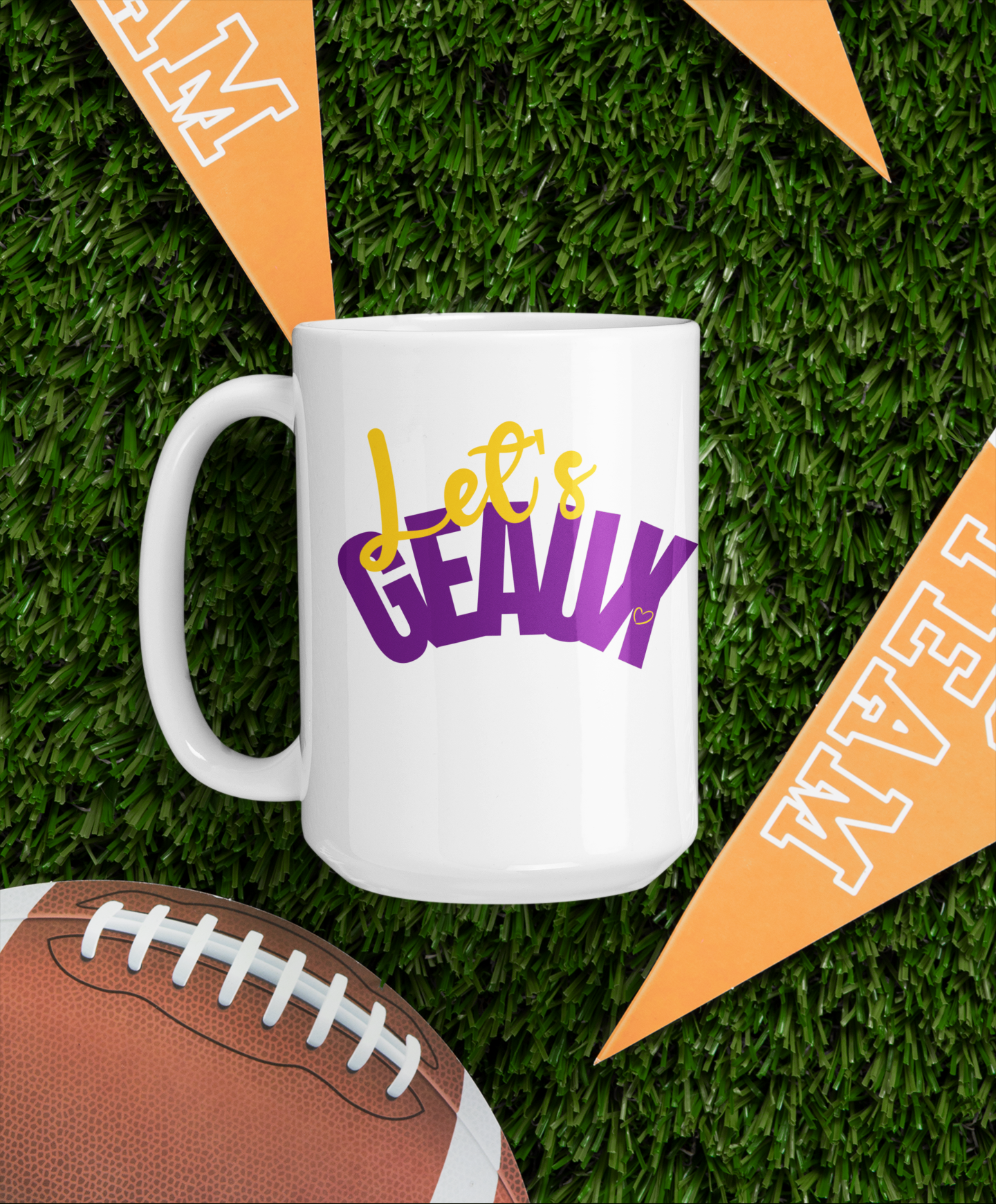 Let's Geaux Purple & Yellow Ceramic Mug