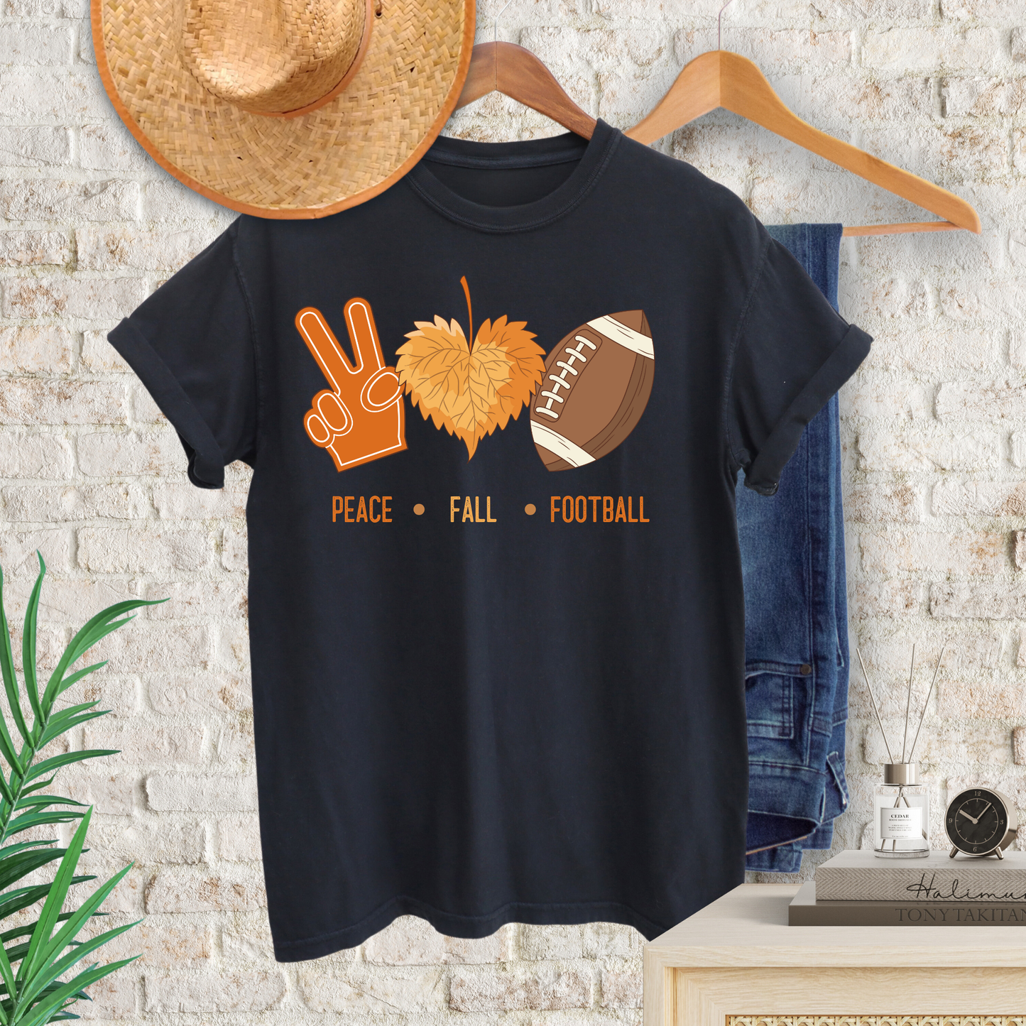 Peace, Fall, Football T-Shirt